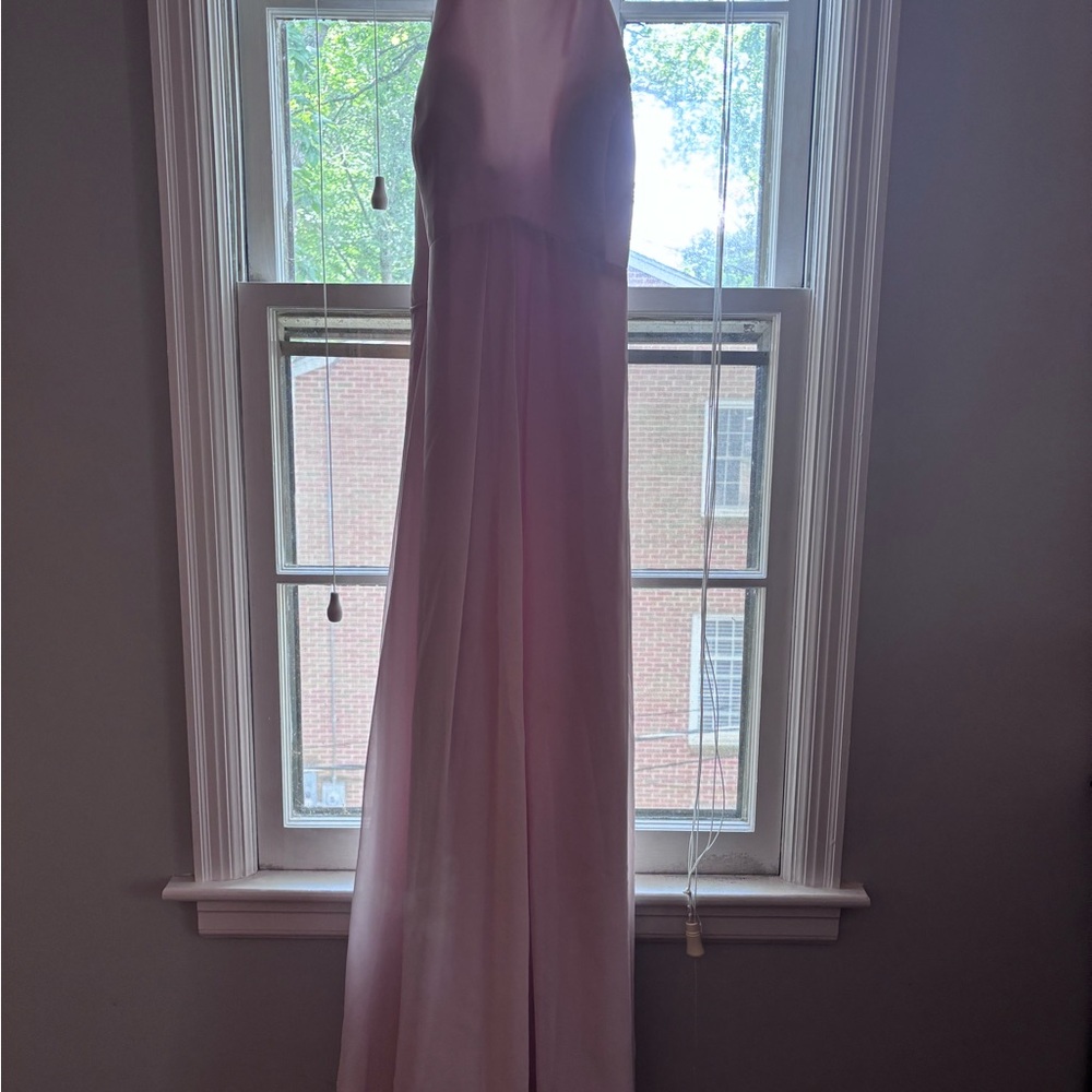 Azazie Pink Halter Backless Gown for Weddings